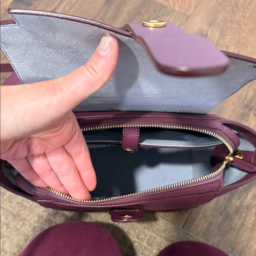 Like new Senreve Mini Maestra Bag in Plum pebbled leather - Picture 12 of 14